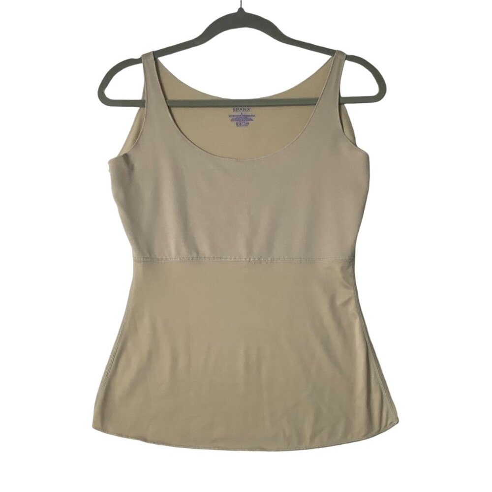 Spanx Shapewear Tank Top Women Sz Large Neutral Beige Sleeveless Smoothing‎